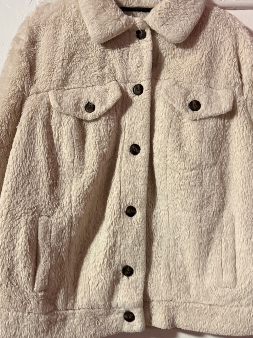 Ciso Cream Teddy Button Jacket